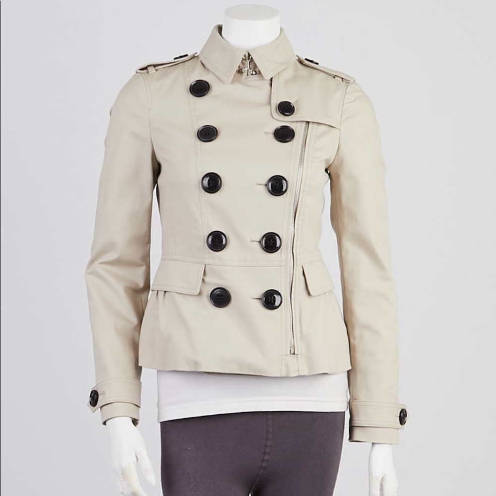 LIKE NEW BURBERRY Women’s Heritage Stone Brookleigh Short Trench Jacket - Size 2